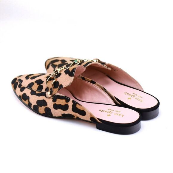 NIB Kate Spade CECE TOO Calf Hair Leopard Loafers Mules 6 $295+ - Picture 7 of 12